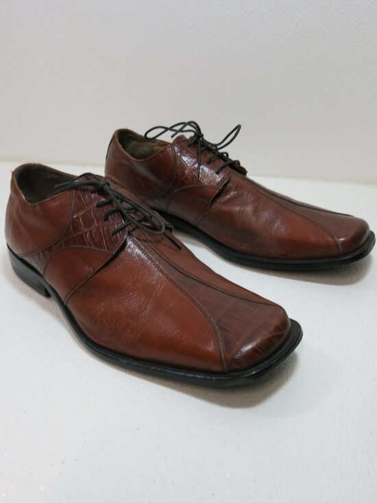 Michele Olivieri Croco Leather Comfort Dress Men\'s Footwear Oxfords Shoes Sz 10 main image 7